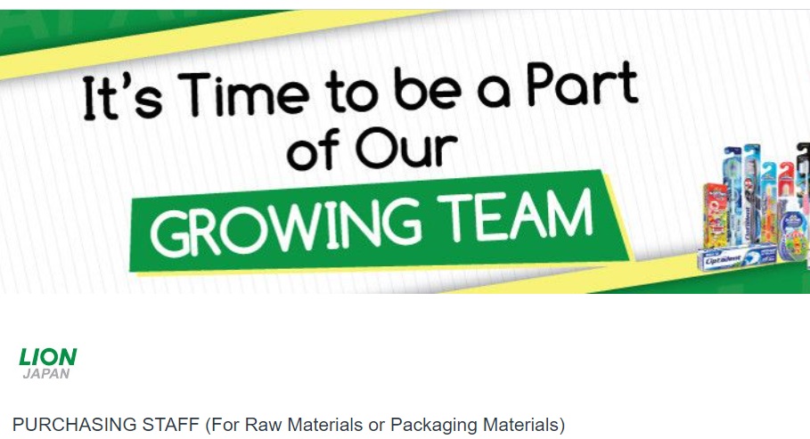 Lowongan PURCHASING STAFF For Raw Materials or Packaging Materials PT Lion Wings Jakarta Timur